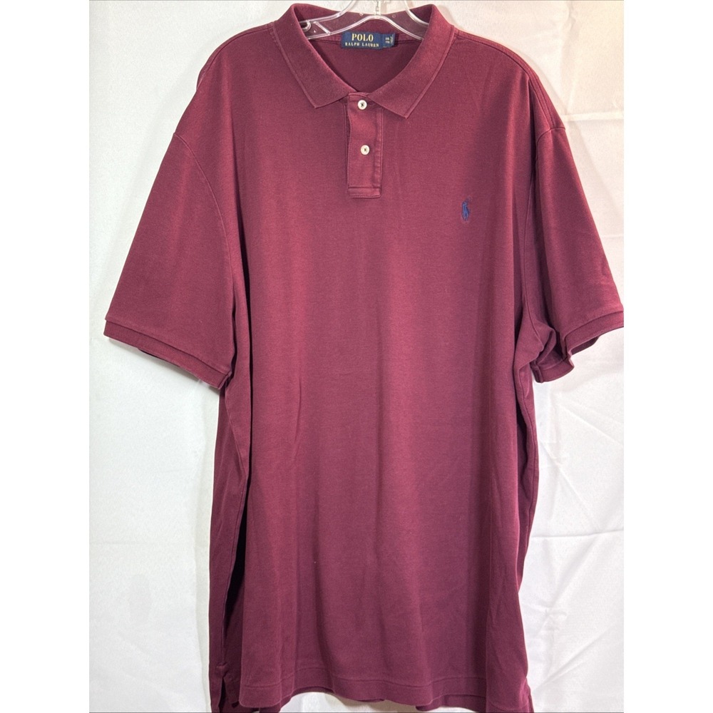 Polo Ralph Lauren Men's Polo Shirt XXL Burgundy Short Sleeve Classic Fit Pony